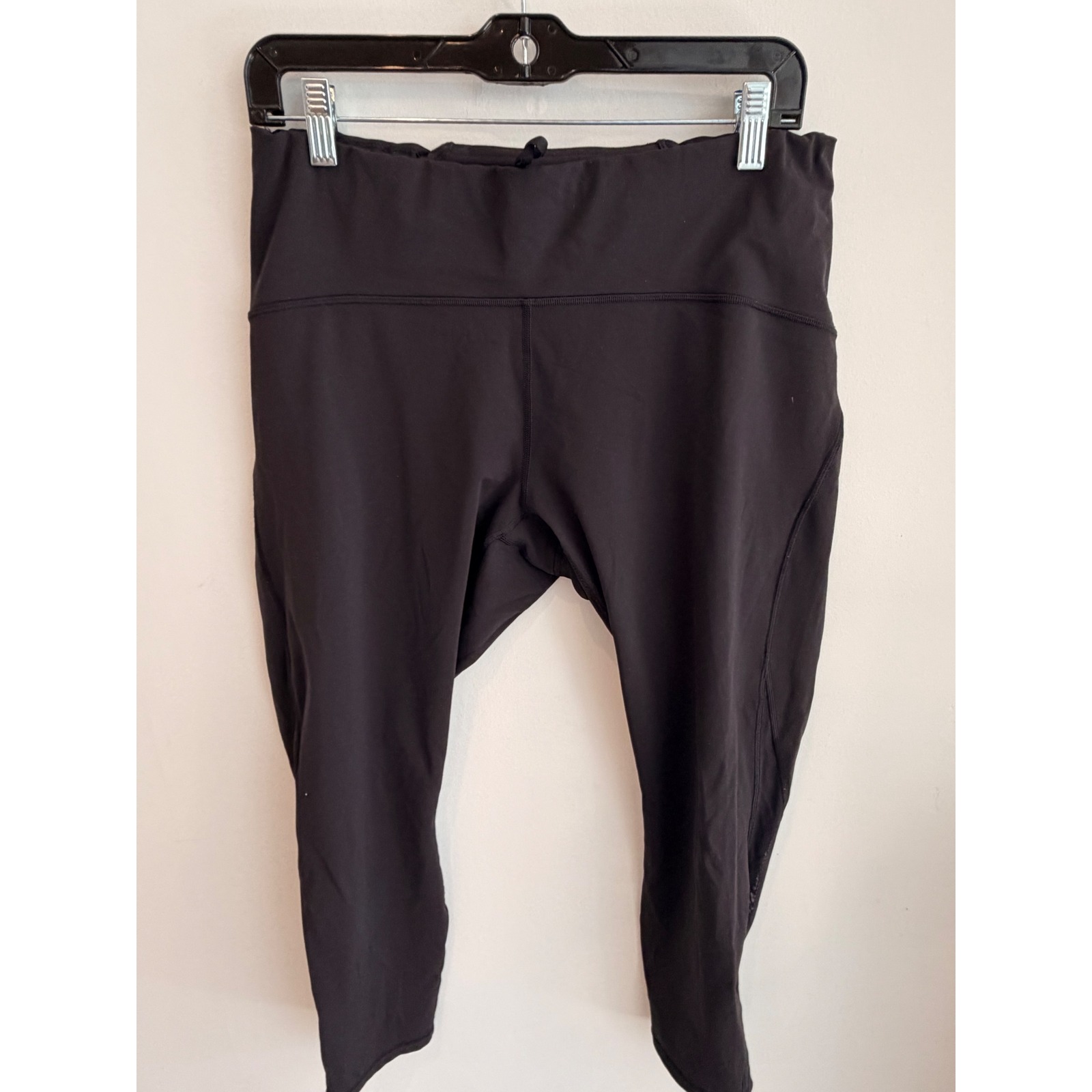 Lululemon Fast And Free Crop Tight Black Size 14 High Rise Side Pockets